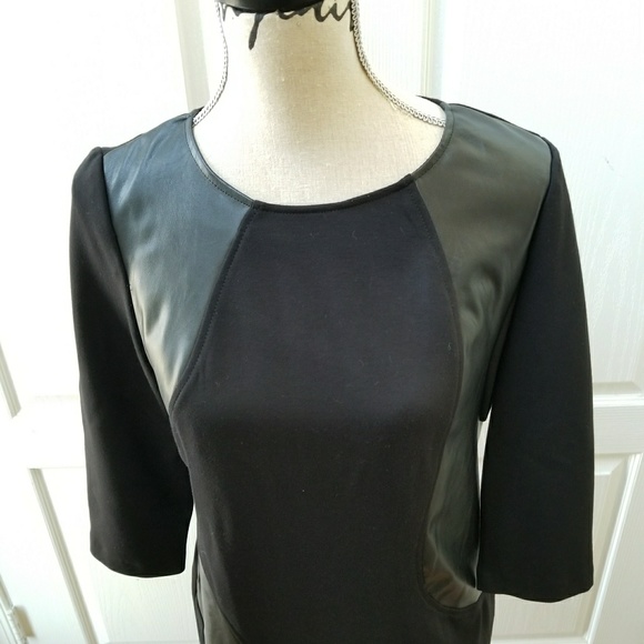 NEW Conrad C Black Dress with Leather - Picture 2 of 4