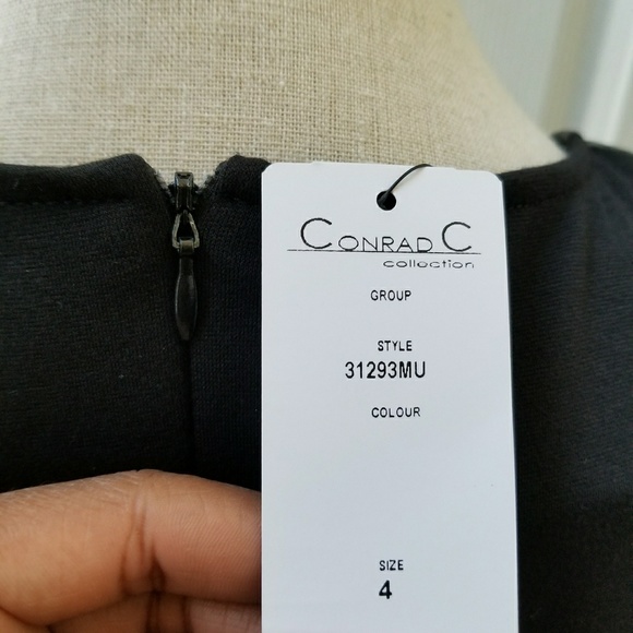 NEW Conrad C Black Dress with Leather - Picture 4 of 4