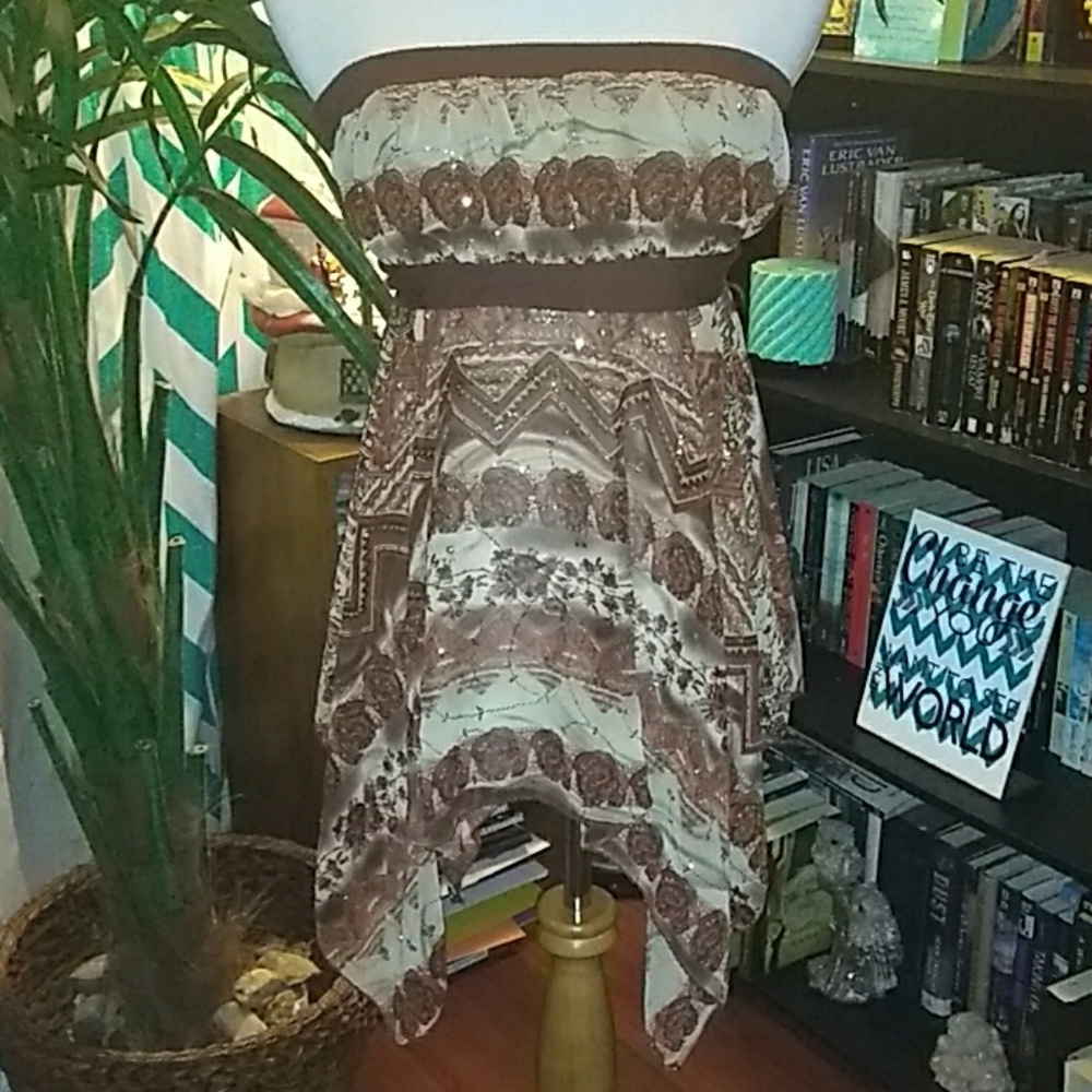Ice vanilla brown shimmery halter top
