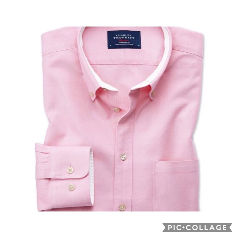 NWT Men’s Charles Tyrwhitt Pink Slim Fit Oxford