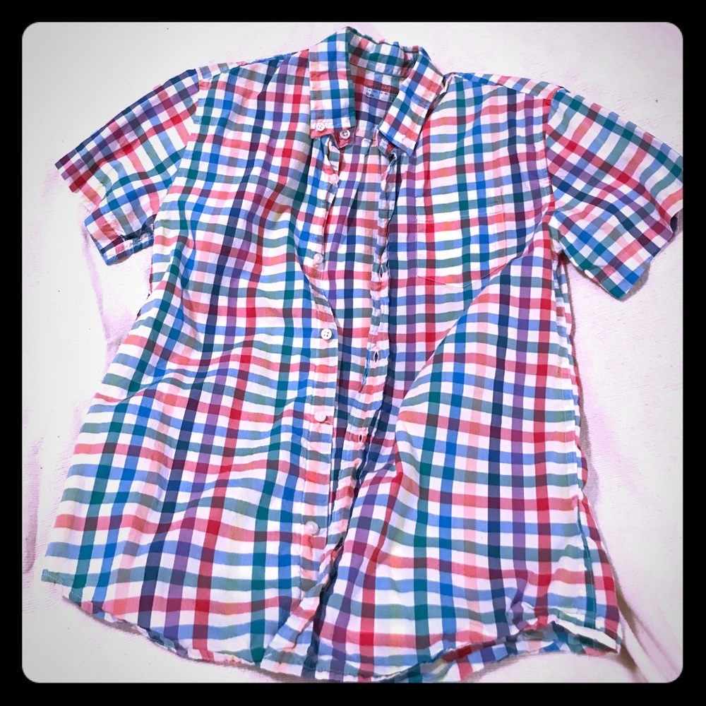 Crewcuts boys short sleeve button down shirt sz 12