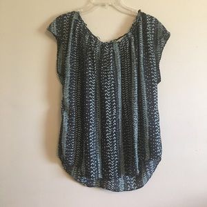 LC Dark Blue and Mint Green Top
