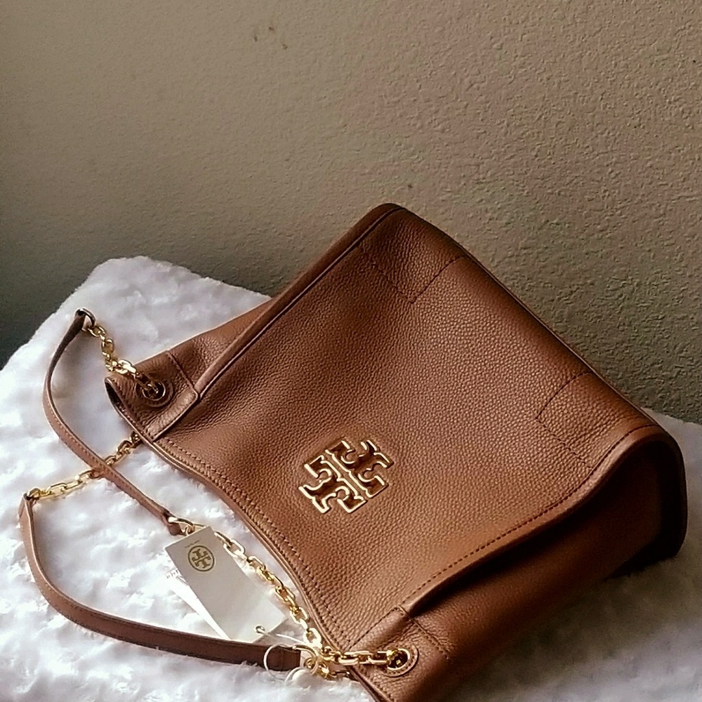 Tory Burch slouchy Britten small bark color.