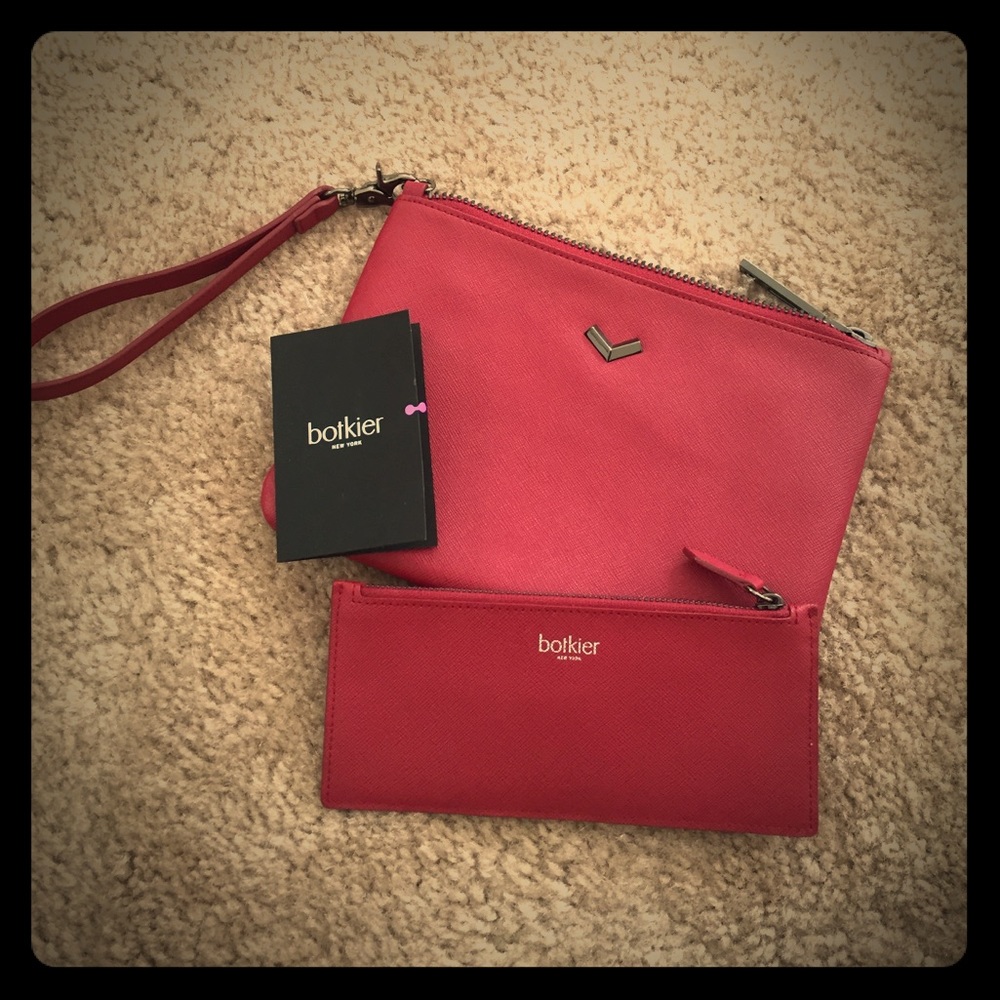 botkier wristlet clutch w. removable mini wallet