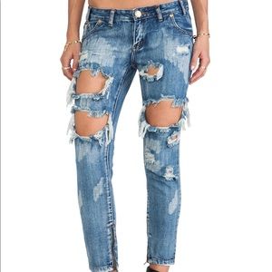 One Teaspoon Low Rise Freebird Jeans