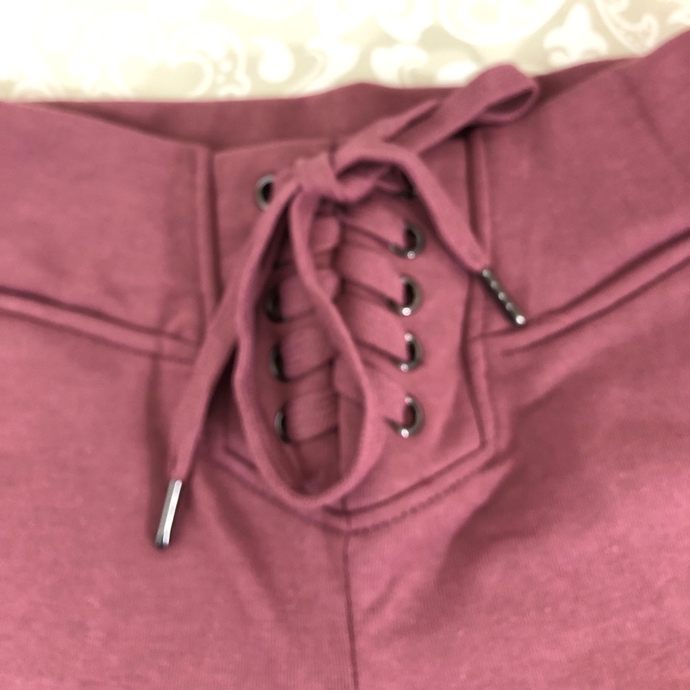 Dusty Rose Lace Up Joggers Sz S M L - Picture 1 of 7