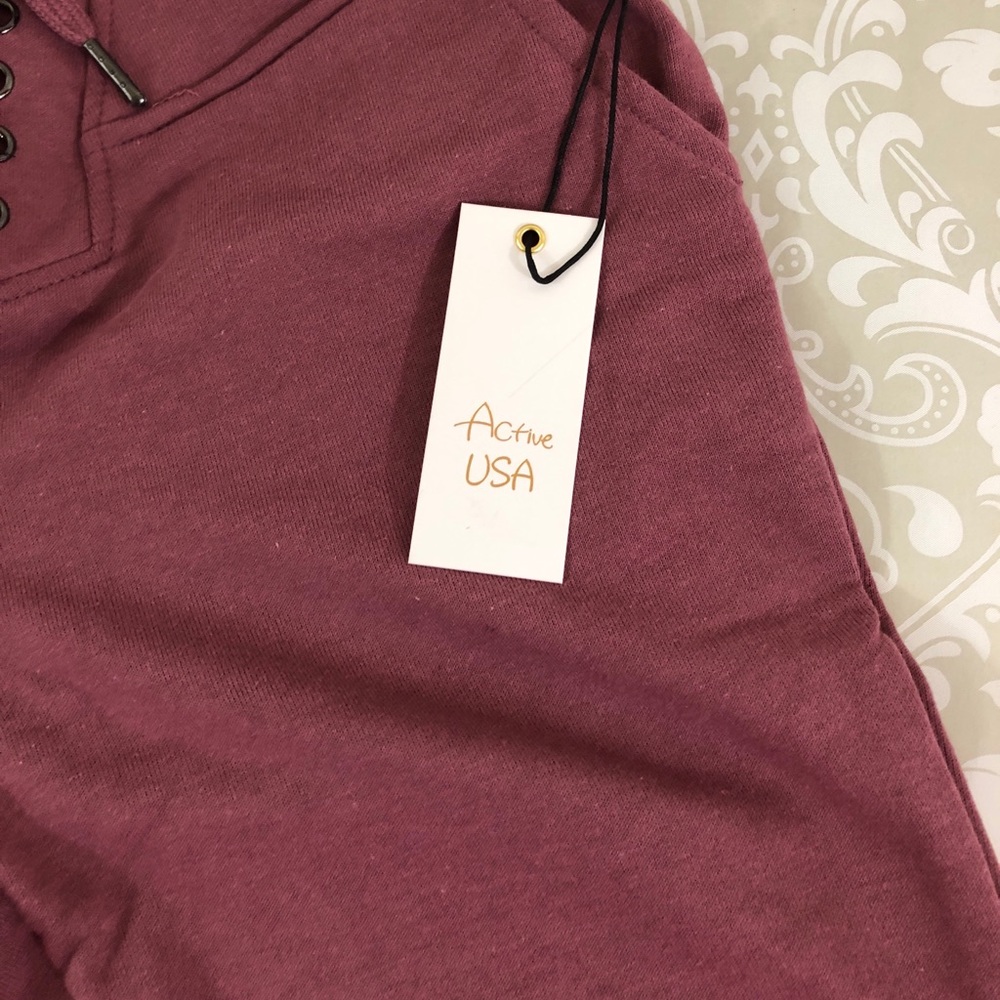 Dusty Rose Lace Up Joggers Sz S M L - Picture 3 of 7