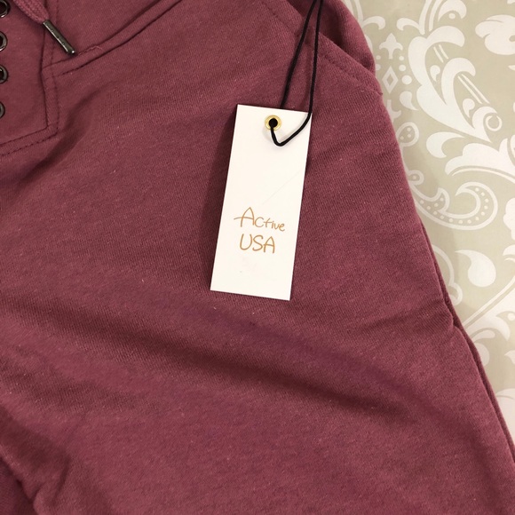 Dusty Rose Lace Up Joggers Sz S M L - Picture 3 of 7