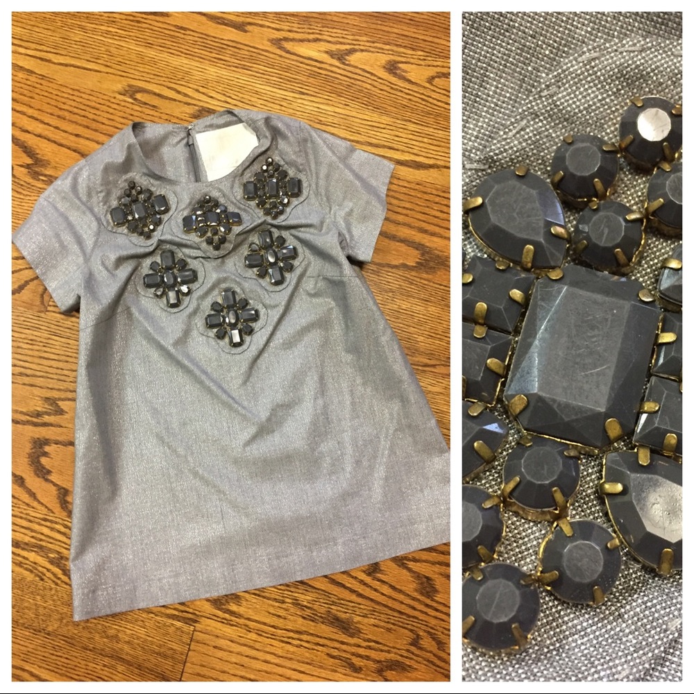 XS KARTA jeweled top silver hidden back zipper