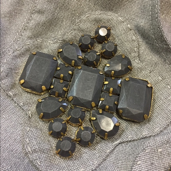 XS KARTA jeweled top silver hidden back zipper - Picture 3 of 6