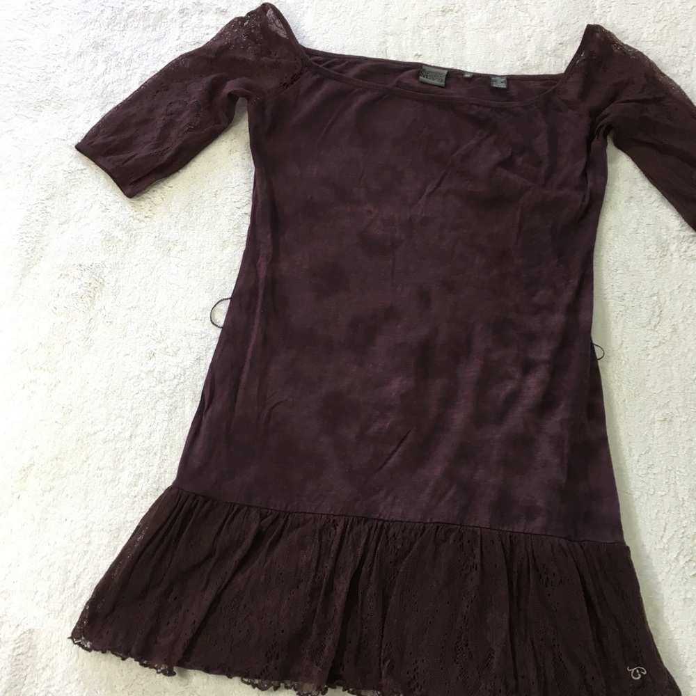 Southern Thread purple XS dress lace sleeves