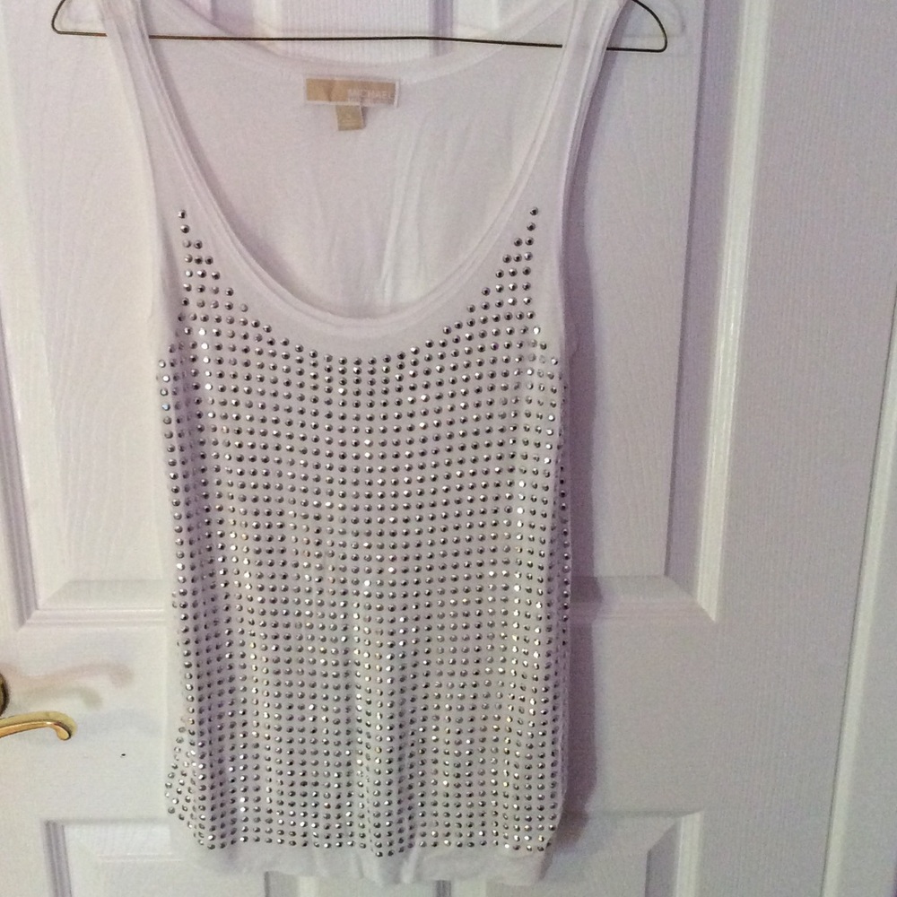 Michael Kors White Sparkly Tank