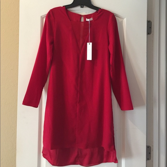 Crimson/red-G-F Collection Bevello Dress - Picture 2 of 7