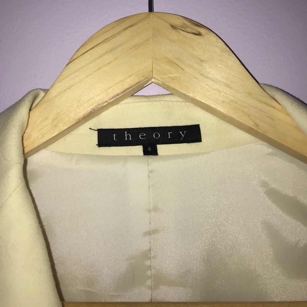 Theory Cream Blazer Button Down With Pockets - image 2