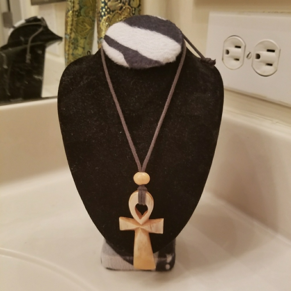 Anhk wooden necklace