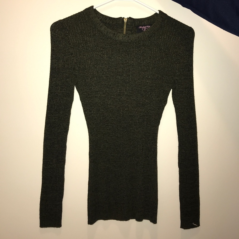 Navy green tight fit shirt