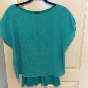 Express green sparkly top