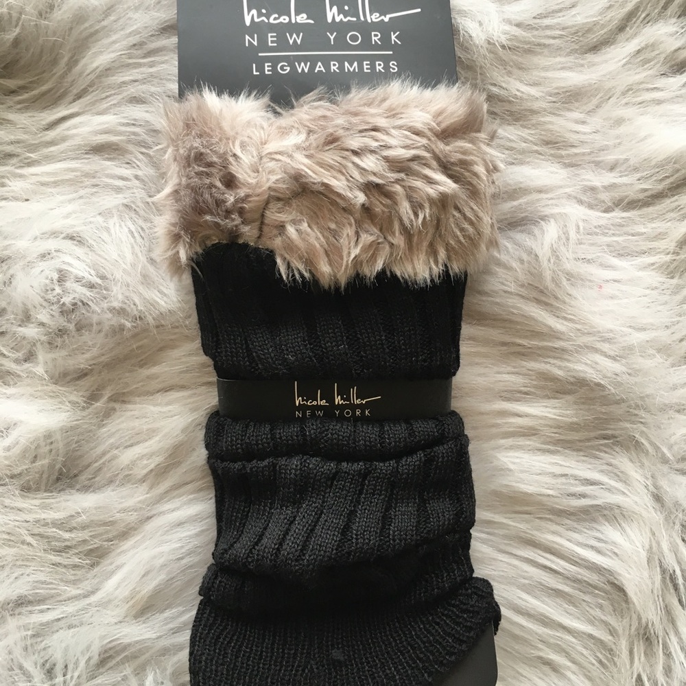 Nicole Miller Leg Warmers with Faux Fur