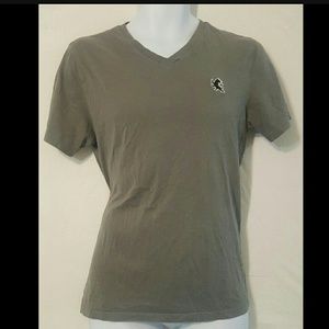 Express - Men's Small Gray Solid V-neck T-shirt