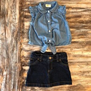 Carters Denim Skirt, Crazy 8 Chambray Shirt
