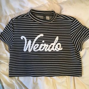 Striped graphic crop top