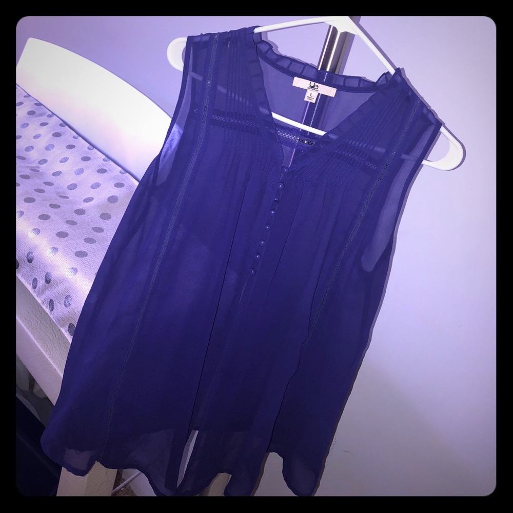 Purple see through beach swimsuit top summer L