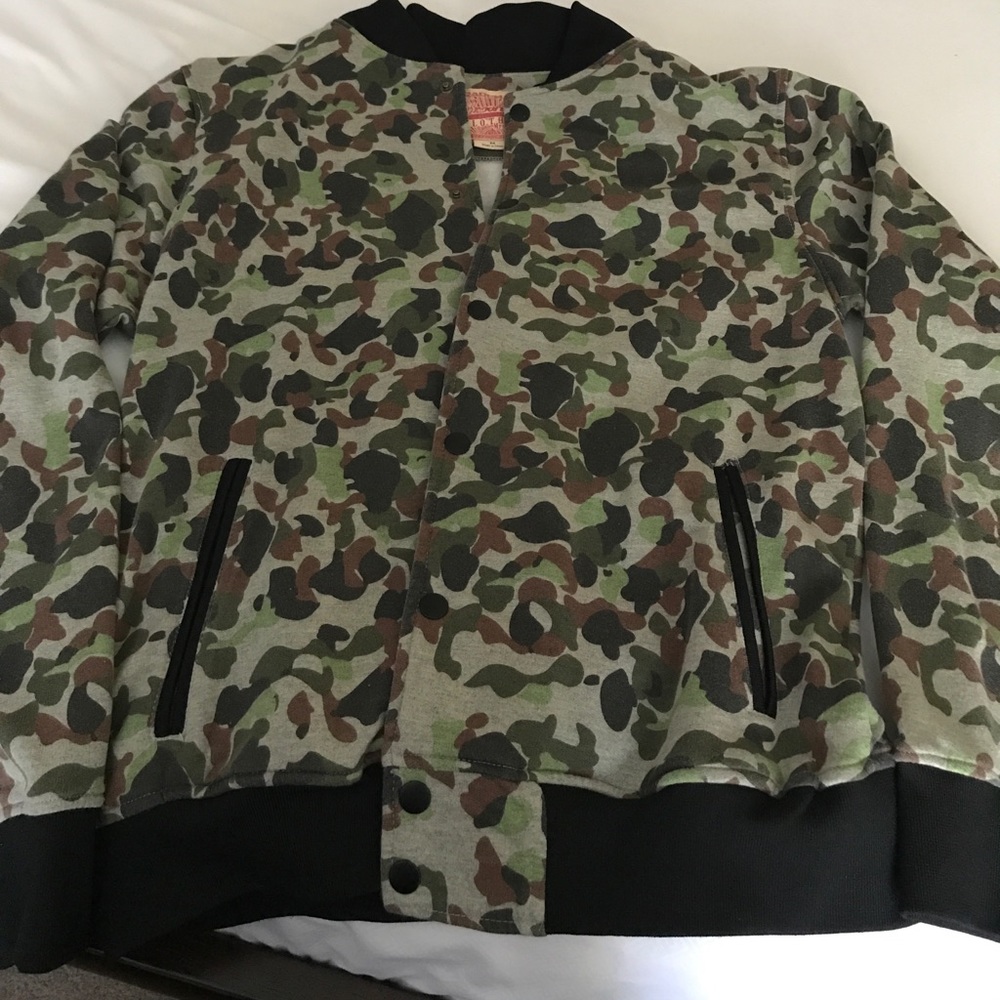 Camo varsity style sweater