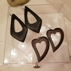 Wooden earrings vintage