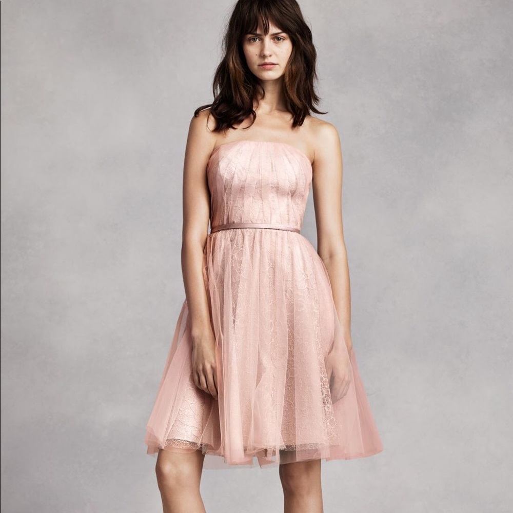 White by Vera Wang blush dress