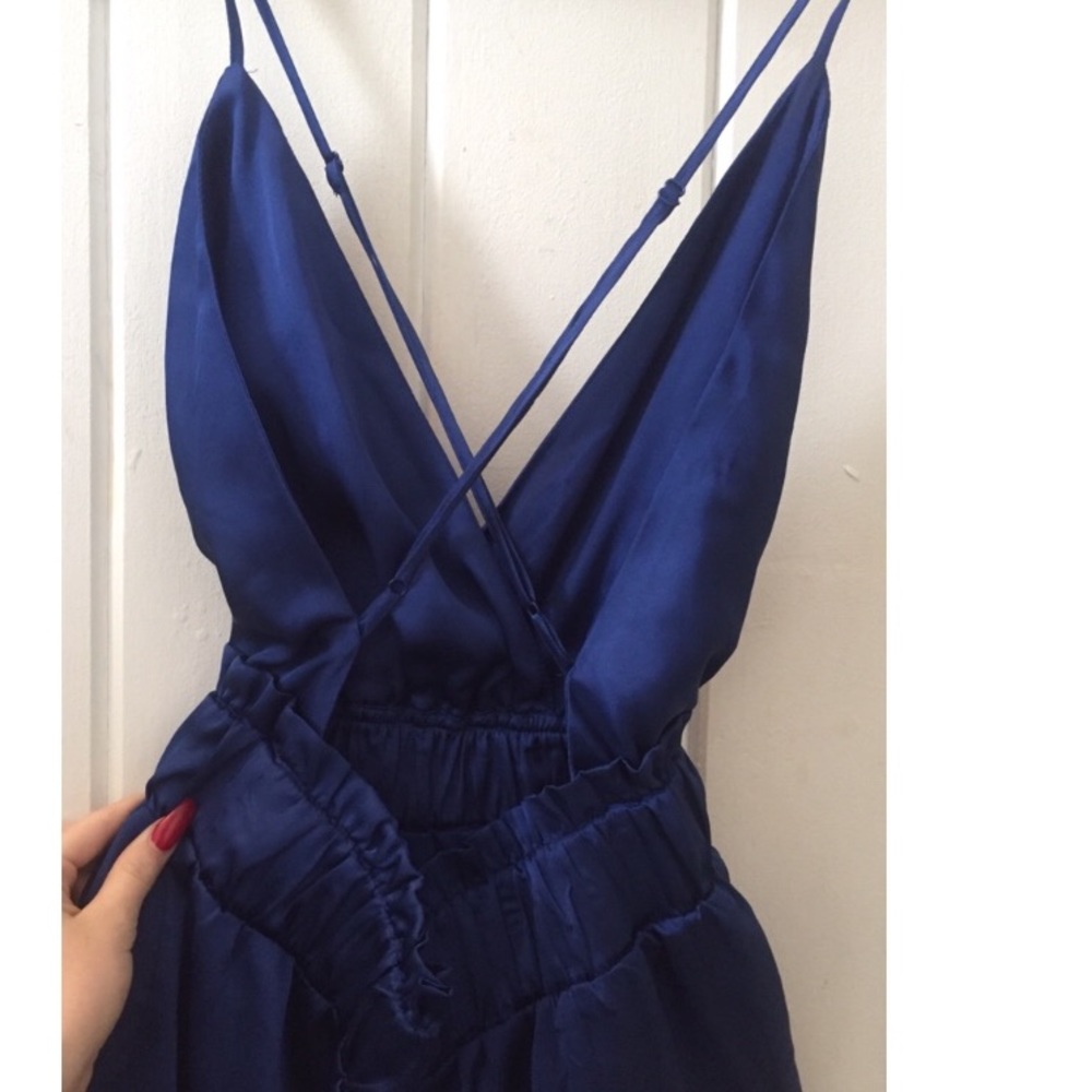 BLUE SILK ROMPER