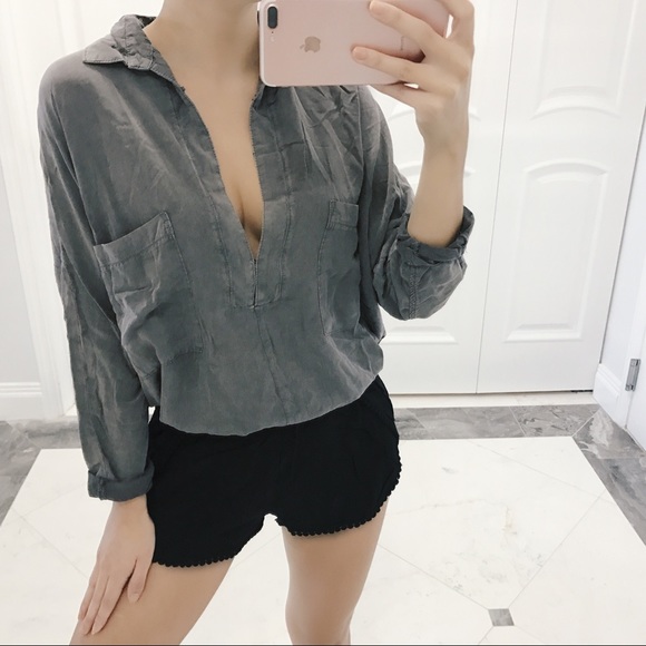 Tops - • Mariah Deep V Blouse •