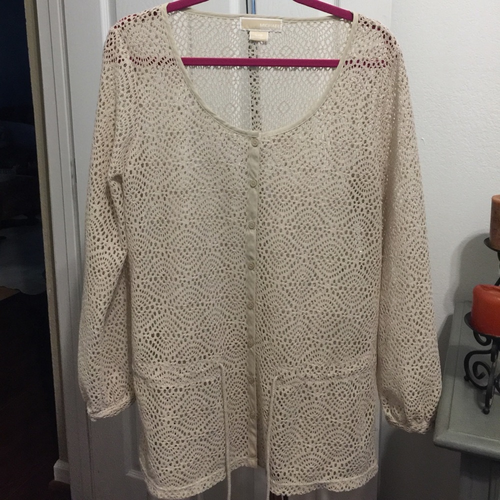 Michael Kors Sz L Crocheted Tunic