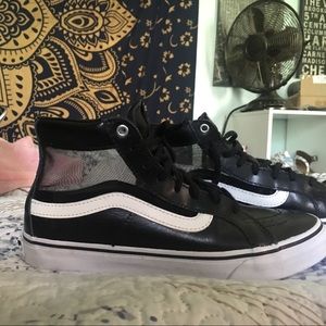 Vans black leather with mesh