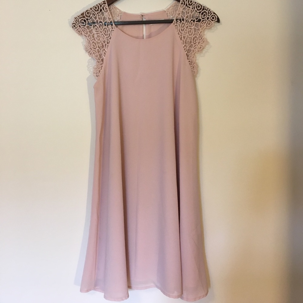 Blush Pink chiffon swing dress