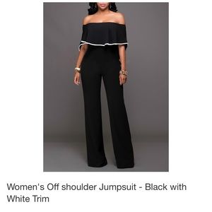 Black and white jump suit