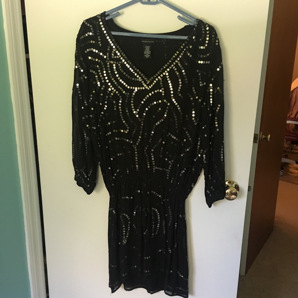 VS Moda International Black Sequin Dress