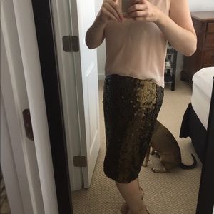 Brass sequin skirt