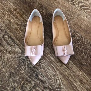 Jcrew nude patent bow flats