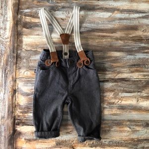 Pants with suspenders