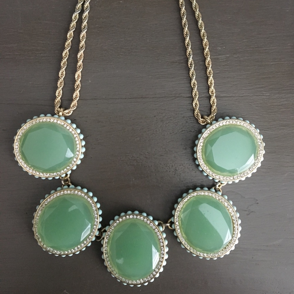 Banana Republic Mint Gumdrop Statement Necklace