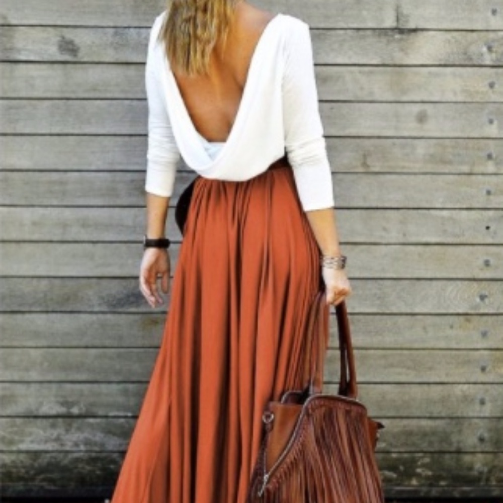 Low Back Maxi Dress (NWOT) with Belt