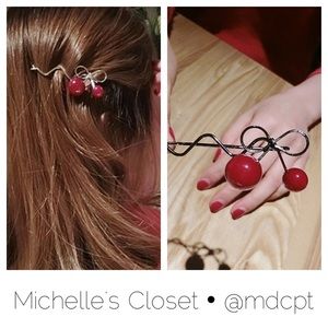 Cherry Bow Barrette