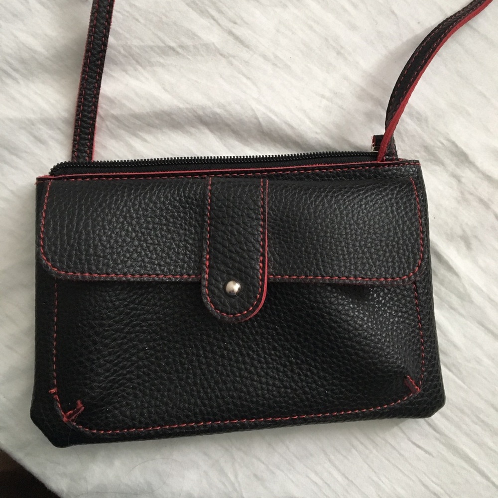 Small black and Red Cross body purse