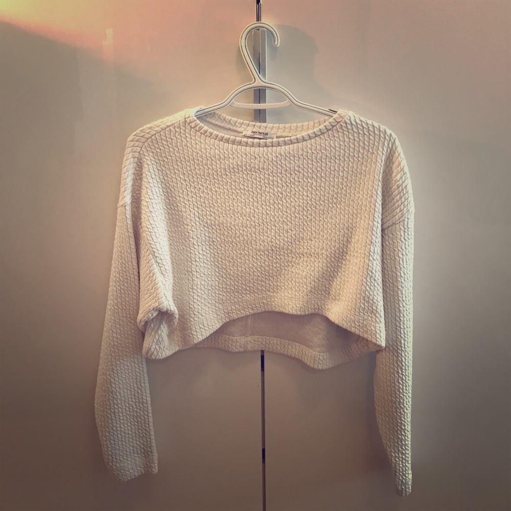 ZARA White Long Sleeves Top