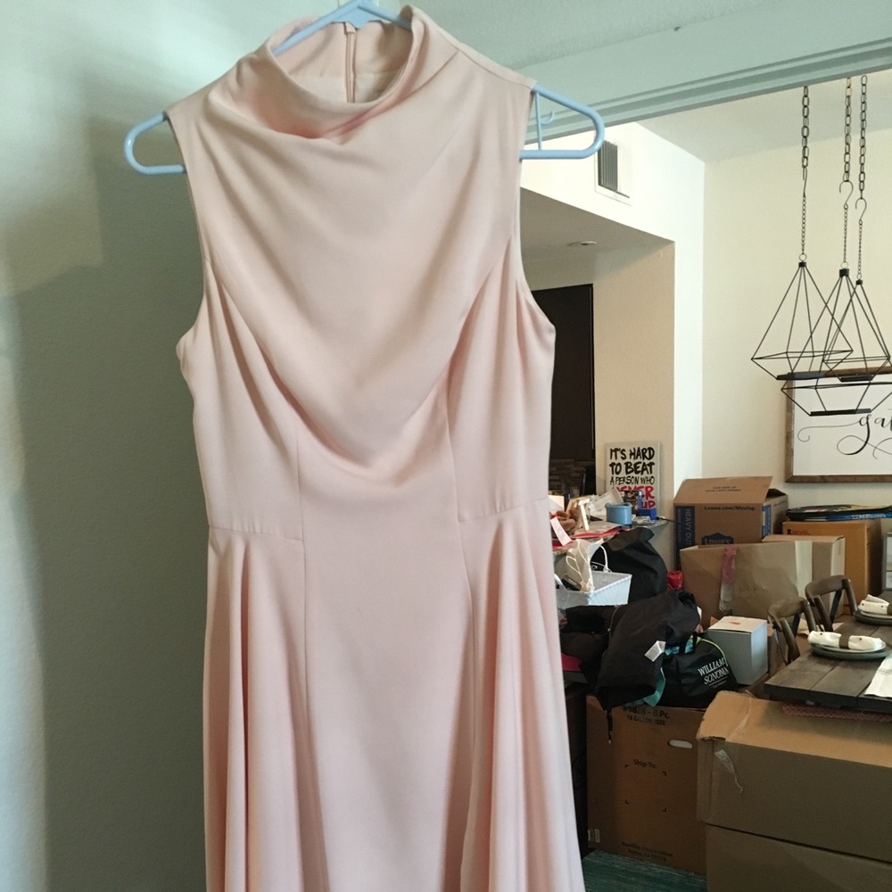 Blush pink midi dress