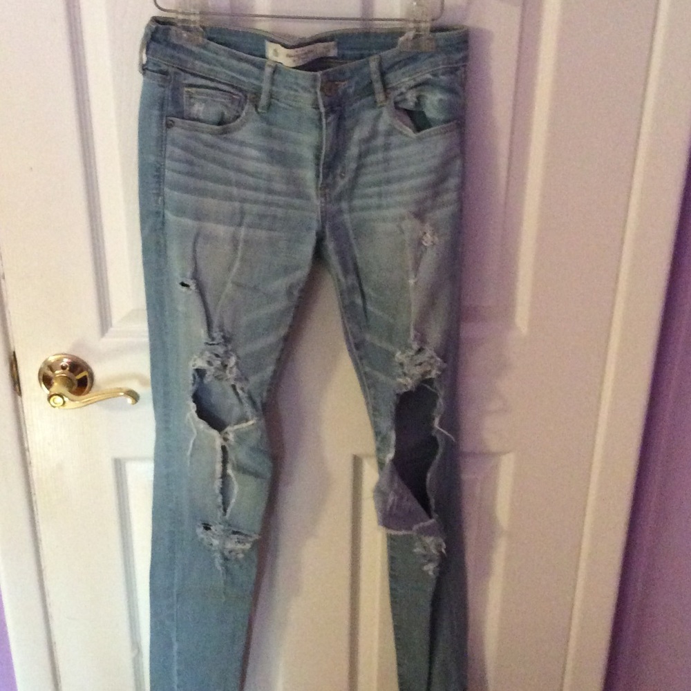 A&F Distressed Skinny Jeans