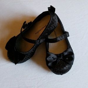 Toddler girls sequin black Mary Janes