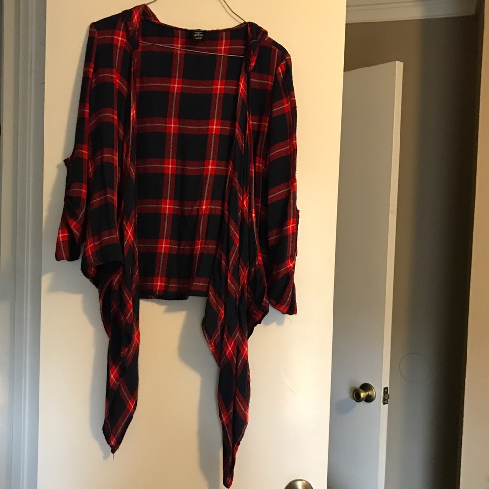 Trendy Plaid Cardigan with cuffed sleeves