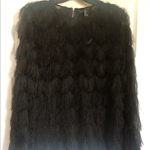 Forever 21 Black Ruffle Mesh Top - Picture 2 of 3