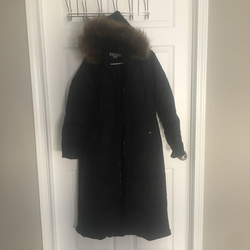 Calf Length Black Trench Coat